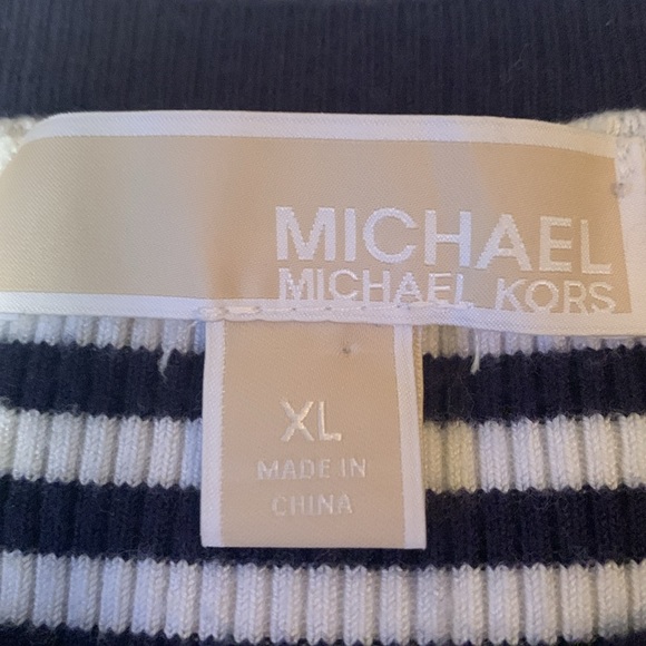 Michael Michael Kors viscose/nylon/spandex striped tunic sweater mid weight EUC - Picture 2 of 6